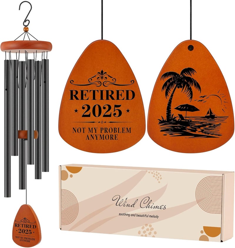 Oprever Retirement Gift for Woman Men Coworker Teacher Nurses Friends Mom Dad Grandma Grandpa Retirees, Coworkers Farewell Going Away Gift, 32" Wind Chimes Retirement Decorations - Image 1